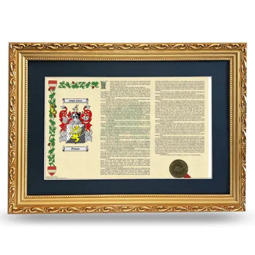 Penan Deluxe Armorial Landscape Framed - Gold