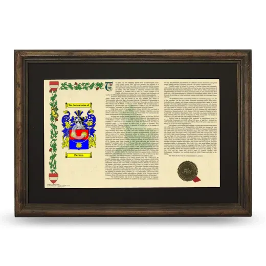 Person Deluxe Armorial Landscape Framed - Brown