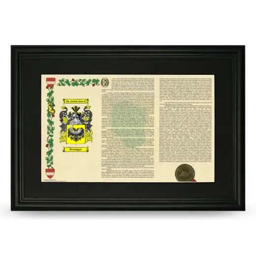 Petzinger Deluxe Armorial Landscape Framed- Black