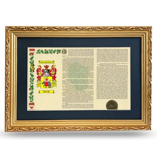 Piasecki Deluxe Armorial Landscape Framed - Gold