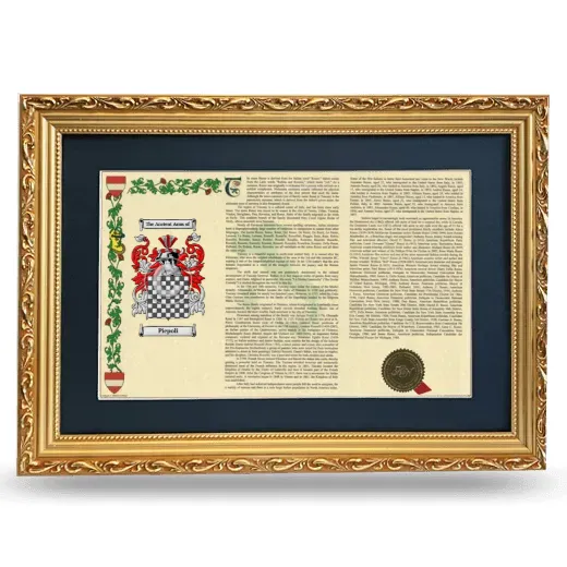 Piepoli Deluxe Armorial Landscape Framed - Gold