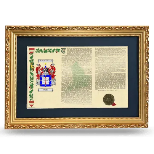 Pinks Deluxe Armorial Landscape Framed - Gold