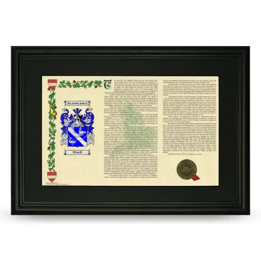 Pitwell Deluxe Armorial Landscape Framed- Black