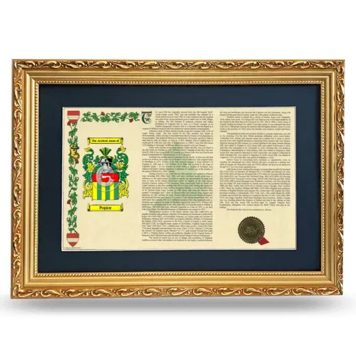 Popjoy Deluxe Armorial Landscape Framed - Gold