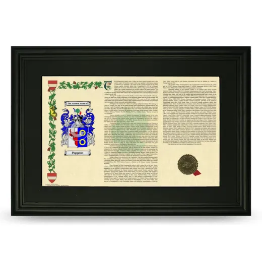 Poppens Deluxe Armorial Landscape Framed- Black