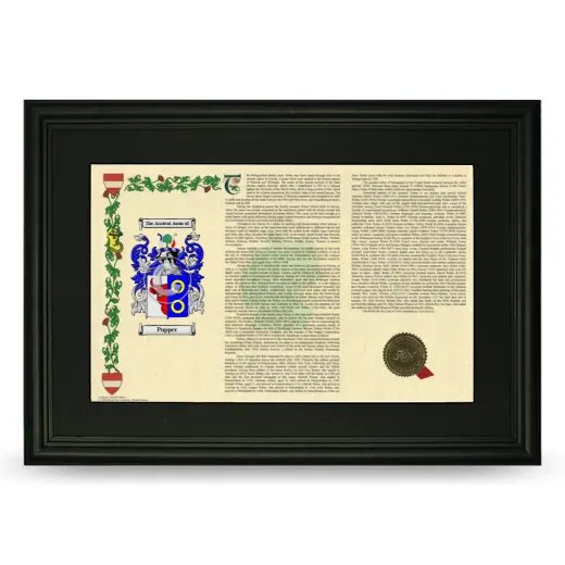 Popper Deluxe Armorial Landscape Framed- Black