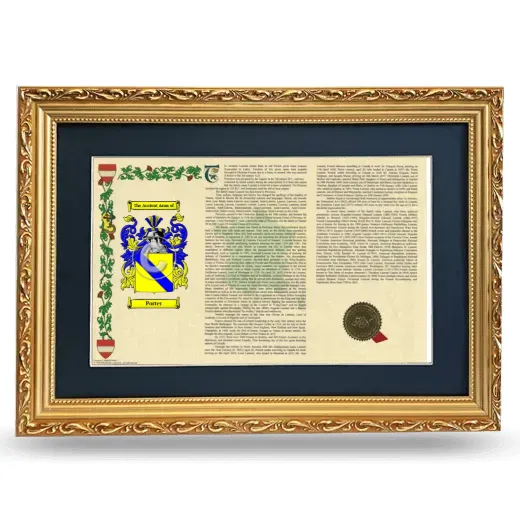 Porter Deluxe Armorial Landscape Framed - Gold