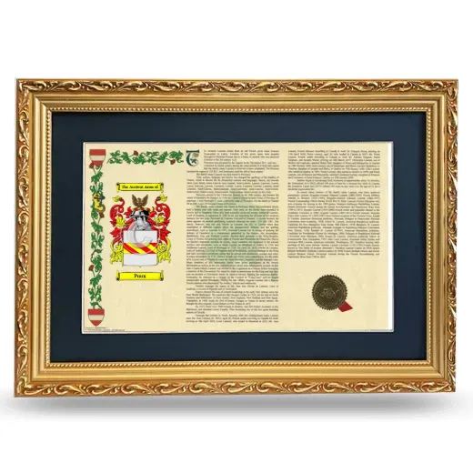Poux Deluxe Armorial Landscape Framed - Gold