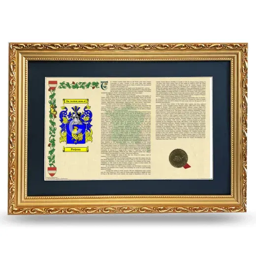 Prejean Deluxe Armorial Landscape Framed - Gold