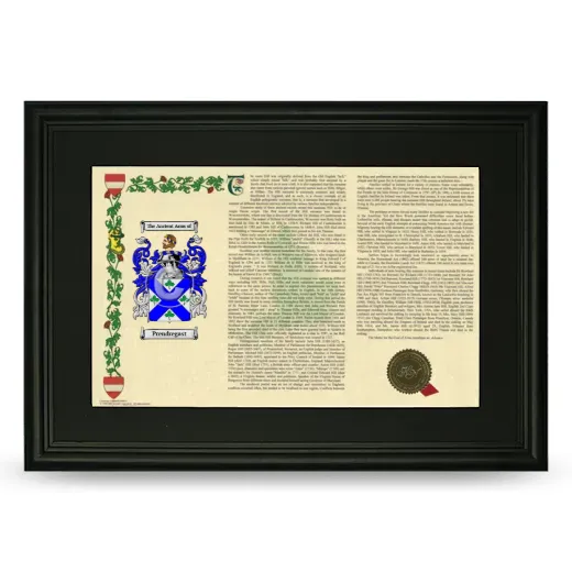 Prendregast Deluxe Armorial Landscape Framed- Black