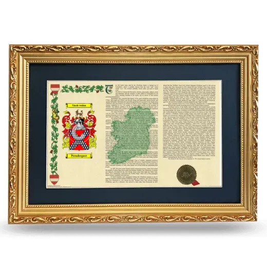 Prendregast Deluxe Armorial Landscape Framed - Gold