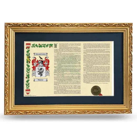 Privette Deluxe Armorial Landscape Framed - Gold