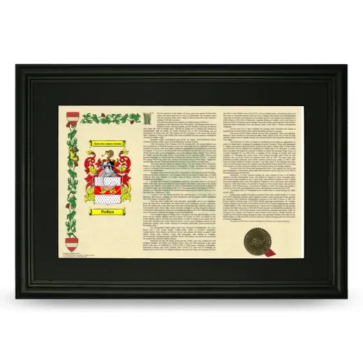 Probyn Deluxe Armorial Landscape Framed- Black