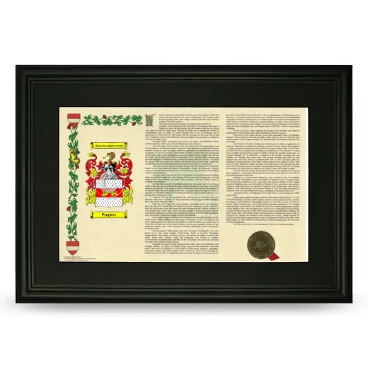 Propers Deluxe Armorial Landscape Framed- Black