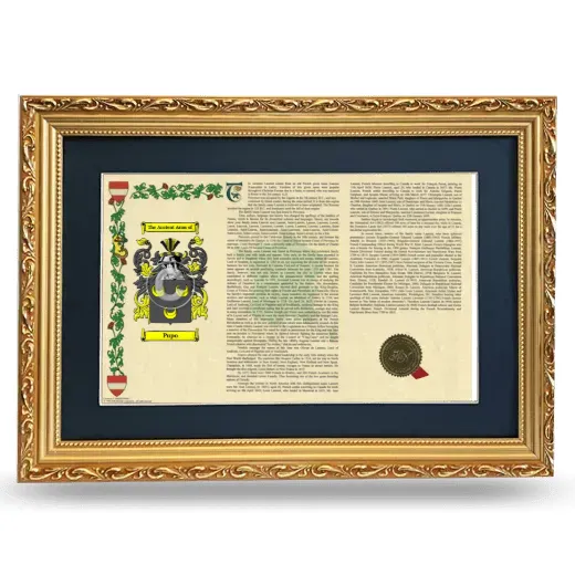 Pupo Deluxe Armorial Landscape Framed - Gold