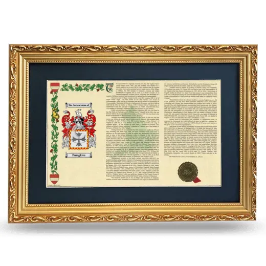 Pursglove Deluxe Armorial Landscape Framed - Gold