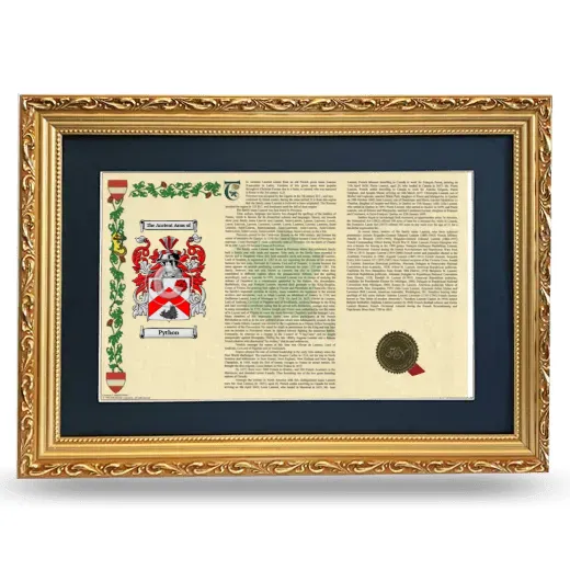 Python Deluxe Armorial Landscape Framed - Gold