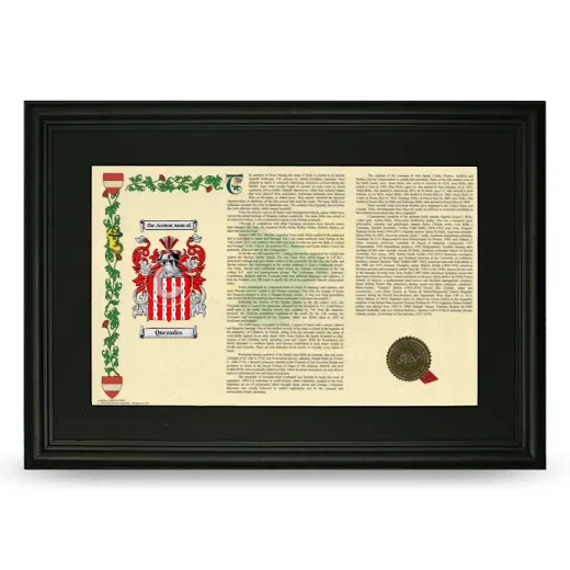 Quezadas Deluxe Armorial Landscape Framed- Black