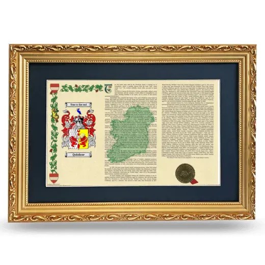 Quinlane Deluxe Armorial Landscape Framed - Gold
