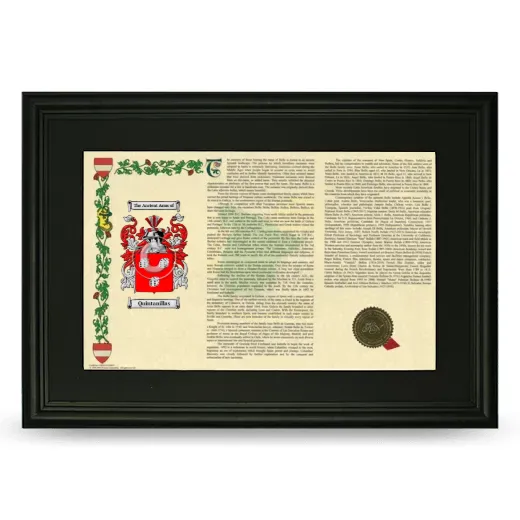 Quintanillas Deluxe Armorial Landscape Framed- Black
