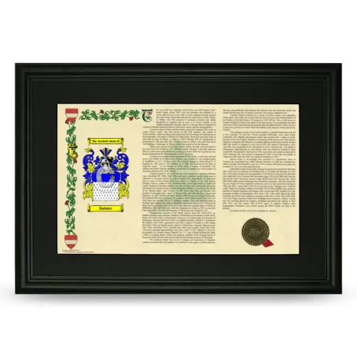 Rainier Deluxe Armorial Landscape Framed- Black
