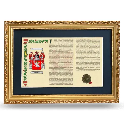 Rammes Deluxe Armorial Landscape Framed - Gold