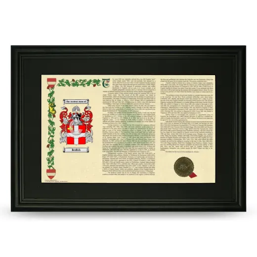 Redish Deluxe Armorial Landscape Framed- Black