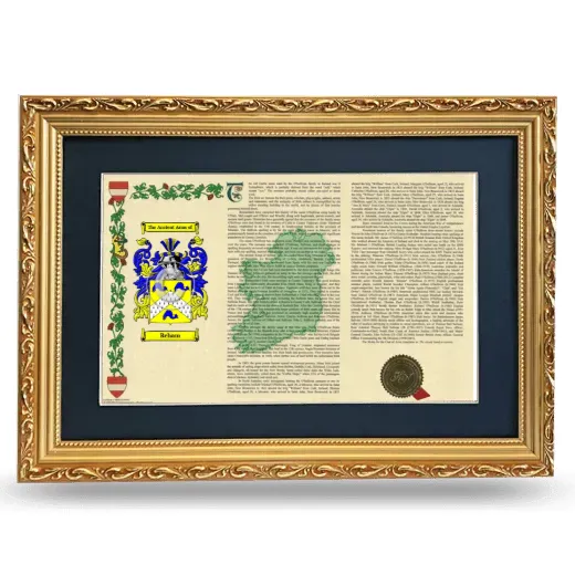 Reham Deluxe Armorial Landscape Framed - Gold
