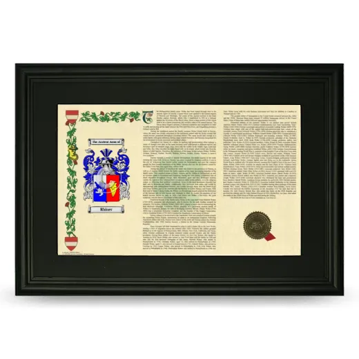 Rhiner Deluxe Armorial Landscape Framed- Black