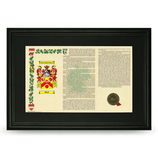 Rhod Deluxe Armorial Landscape Framed- Black
