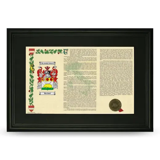Riccioni Deluxe Armorial Landscape Framed- Black