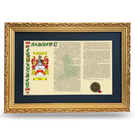 Riggi Deluxe Armorial Landscape Framed - Gold