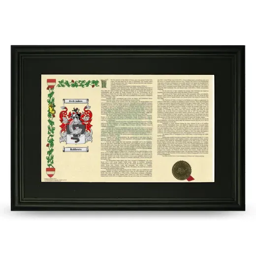 Robberts Deluxe Armorial Landscape Framed- Black