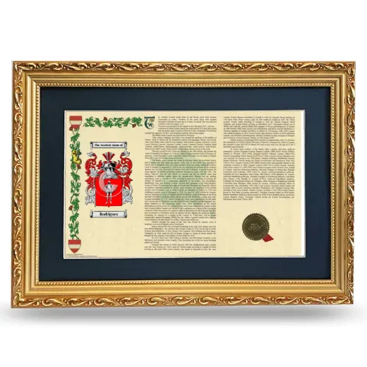 Rodrigues Deluxe Armorial Landscape Framed - Gold