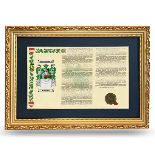 Romanko Deluxe Armorial Landscape Framed - Gold