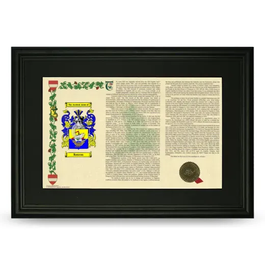 Roncon Deluxe Armorial Landscape Framed- Black