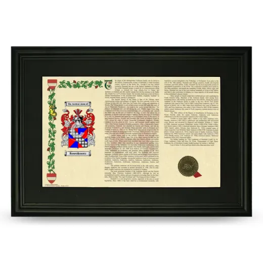 Rosenkrantz Deluxe Armorial Landscape Framed- Black