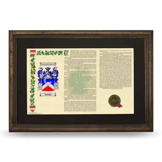 Rudolph Deluxe Armorial Landscape Framed - Brown