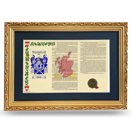 Rumish Deluxe Armorial Landscape Framed - Gold