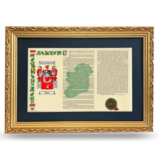 Ryans Deluxe Armorial Landscape Framed - Gold