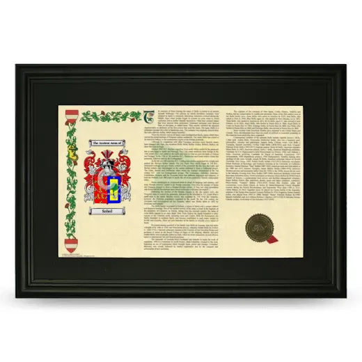 Sabol Deluxe Armorial Landscape Framed- Black