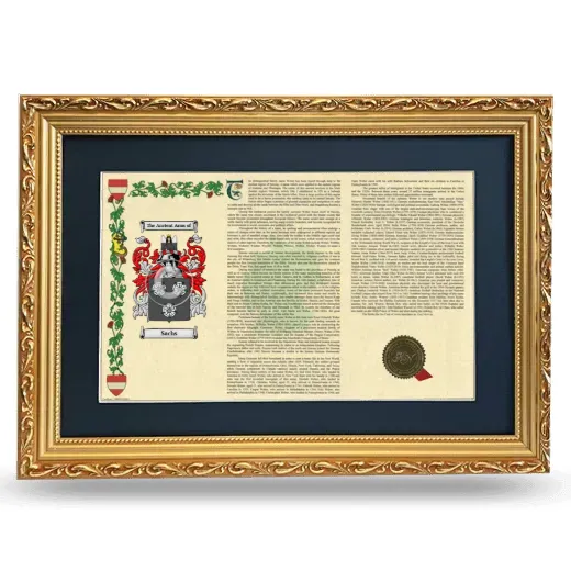 Sachs Deluxe Armorial Landscape Framed - Gold
