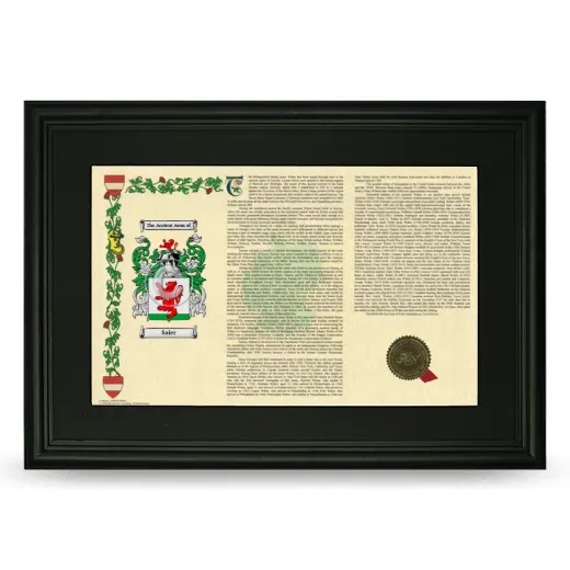 Saier Deluxe Armorial Landscape Framed- Black