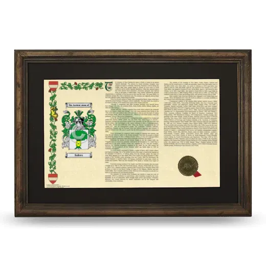 Salces Deluxe Armorial Landscape Framed - Brown
