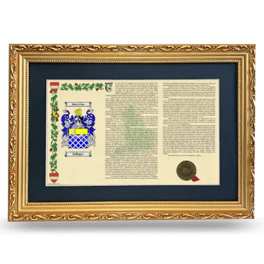 Salinger Deluxe Armorial Landscape Framed - Gold