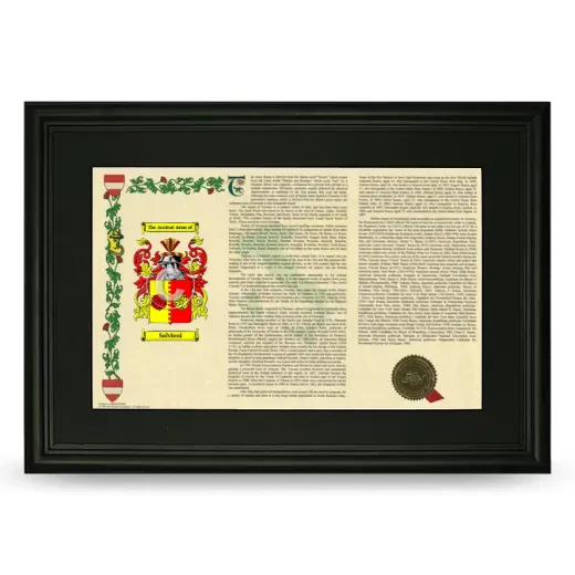 Salvioni Deluxe Armorial Landscape Framed- Black