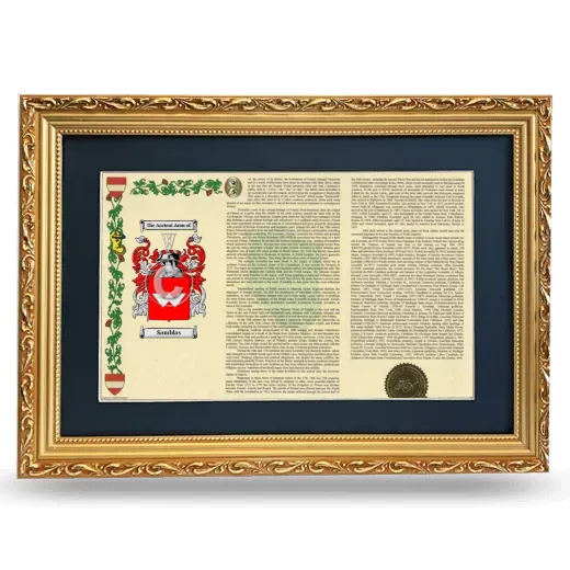 Samblas Deluxe Armorial Landscape Framed - Gold