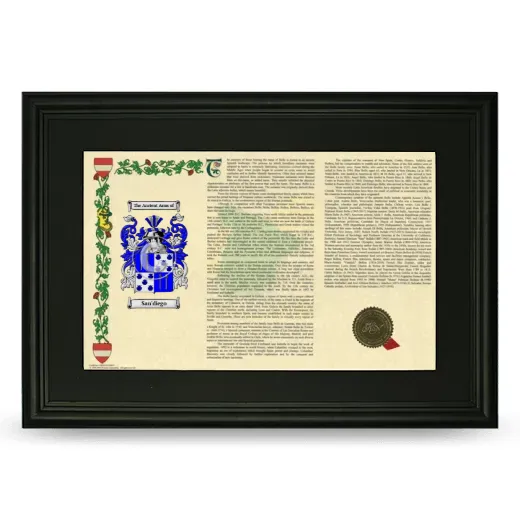 San'diego Deluxe Armorial Landscape Framed- Black