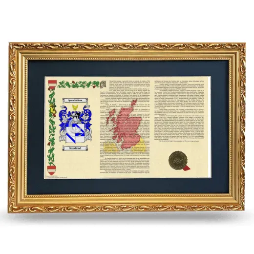Sandlend Deluxe Armorial Landscape Framed - Gold
