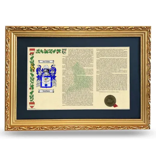Santham Deluxe Armorial Landscape Framed - Gold